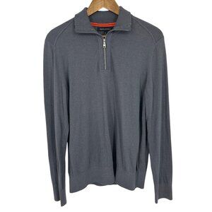 Banana Republic Mens Gray Long Sleeve 1/4 Zip Pullover Sweater Size M